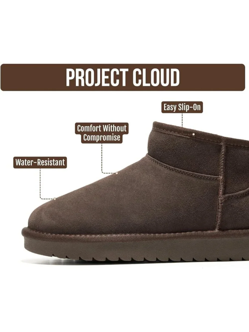 Womens Choco Brown Suede Project Cloud Genuine Leather Comfortable Ankle Boots